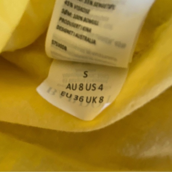 Bardot Labella Women’s Floral Halter Yellow Midi Linen Spring Summer Dress SZ S - Picture 12 of 14